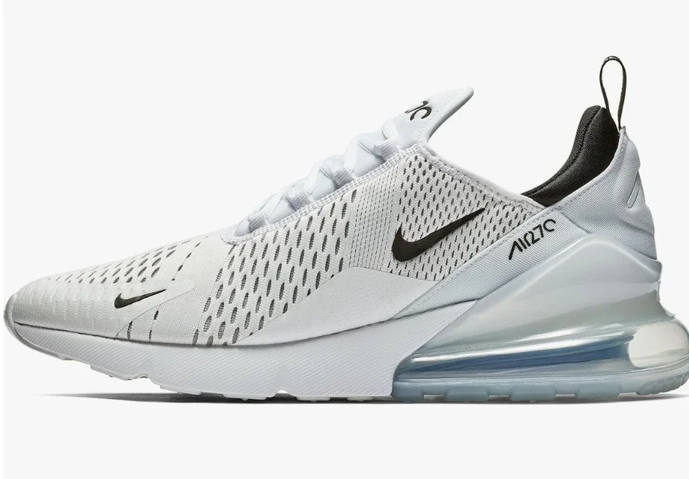 Nike Men's Air Max 270 Shoes, White/Black-White, 13